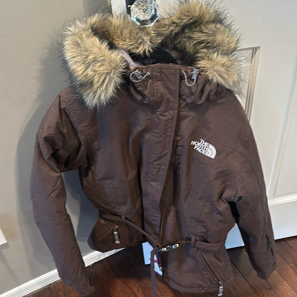 The North Face Brown Fur Hooded Jacket